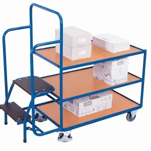 Carrinho de preparação de pedidos VARIOfit com 3 áreas de carga, baixo, dimensões externas: 1.455 x 625 x 1.320 mm (LxPxA)...