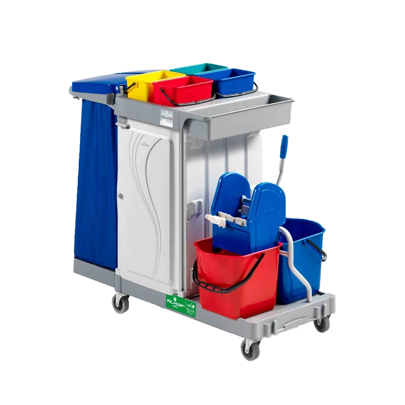 FILMOP Carro Multiusos ALPHA 6103 com Porta-Sacos Dobrável e Baldes Separadores
