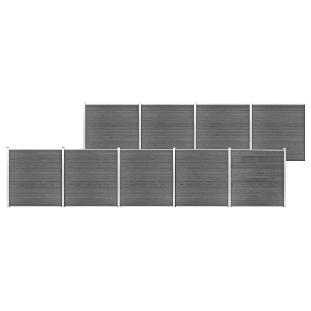 Painel de vedação para jardim 1564x186 cm WPC cinzento
