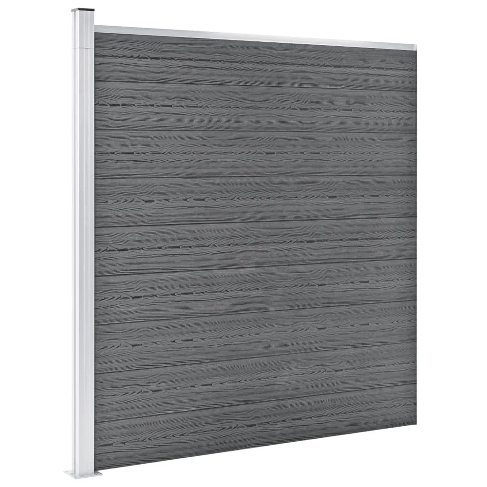 Painel de vedação para jardim 1564x186 cm WPC cinzento