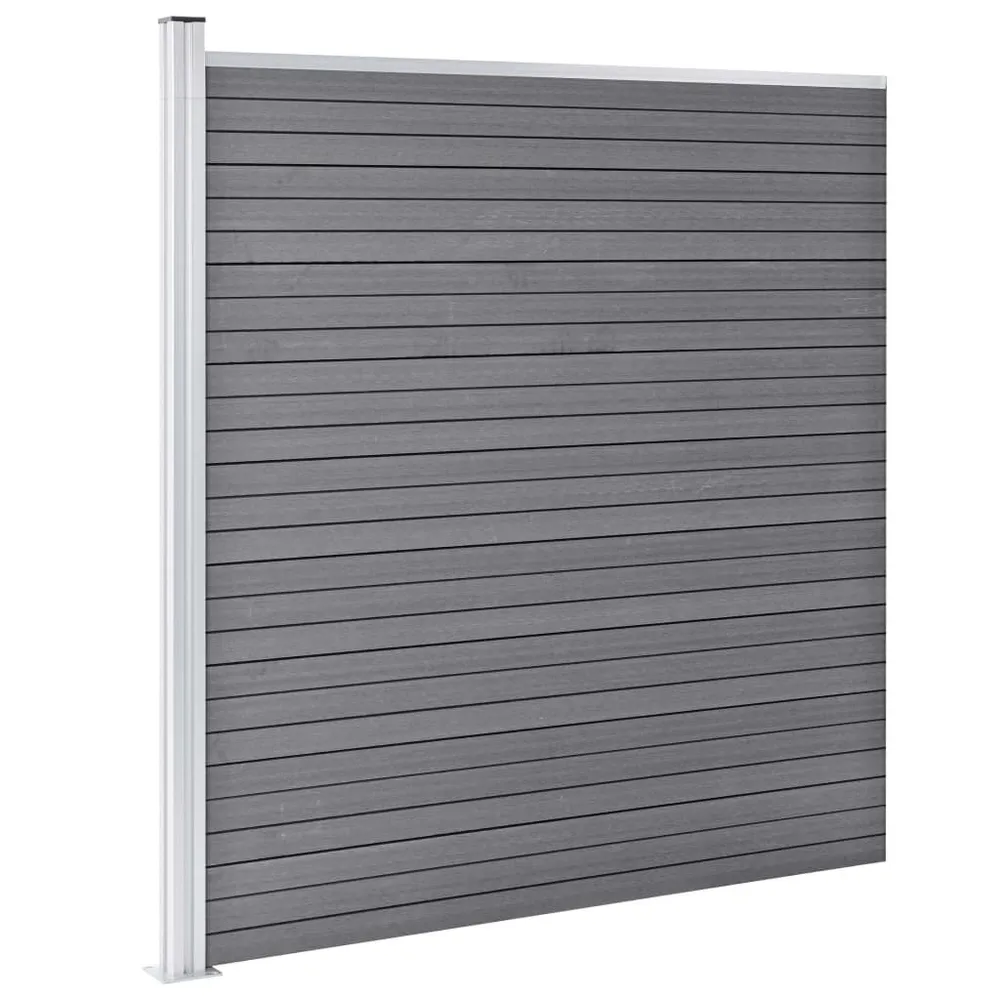 Painel de vedação para jardim 1564x186 cm WPC cinzento