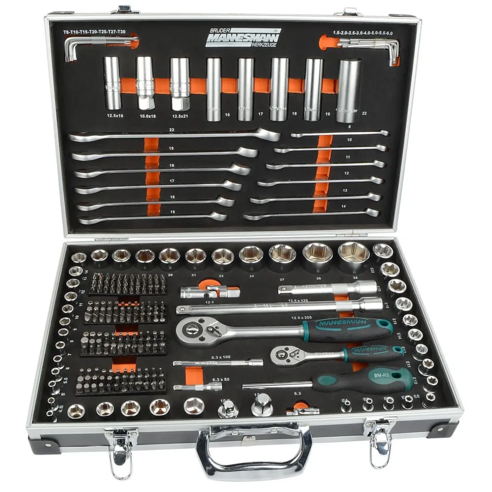 Brüder Mannesmann Caixa de roquetes 1/4" e 1/2" 232 pcs