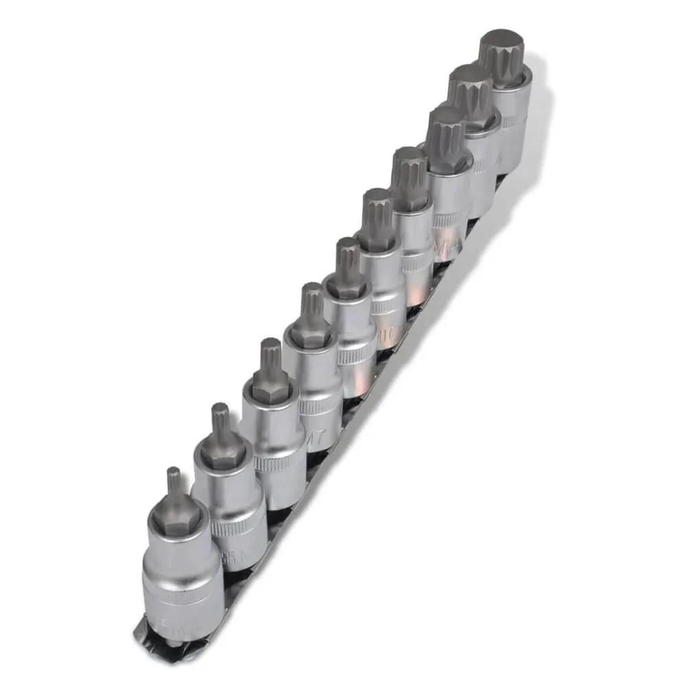 Conjunto de pontas de 12 pontos 10 pcs em tira vidaXL