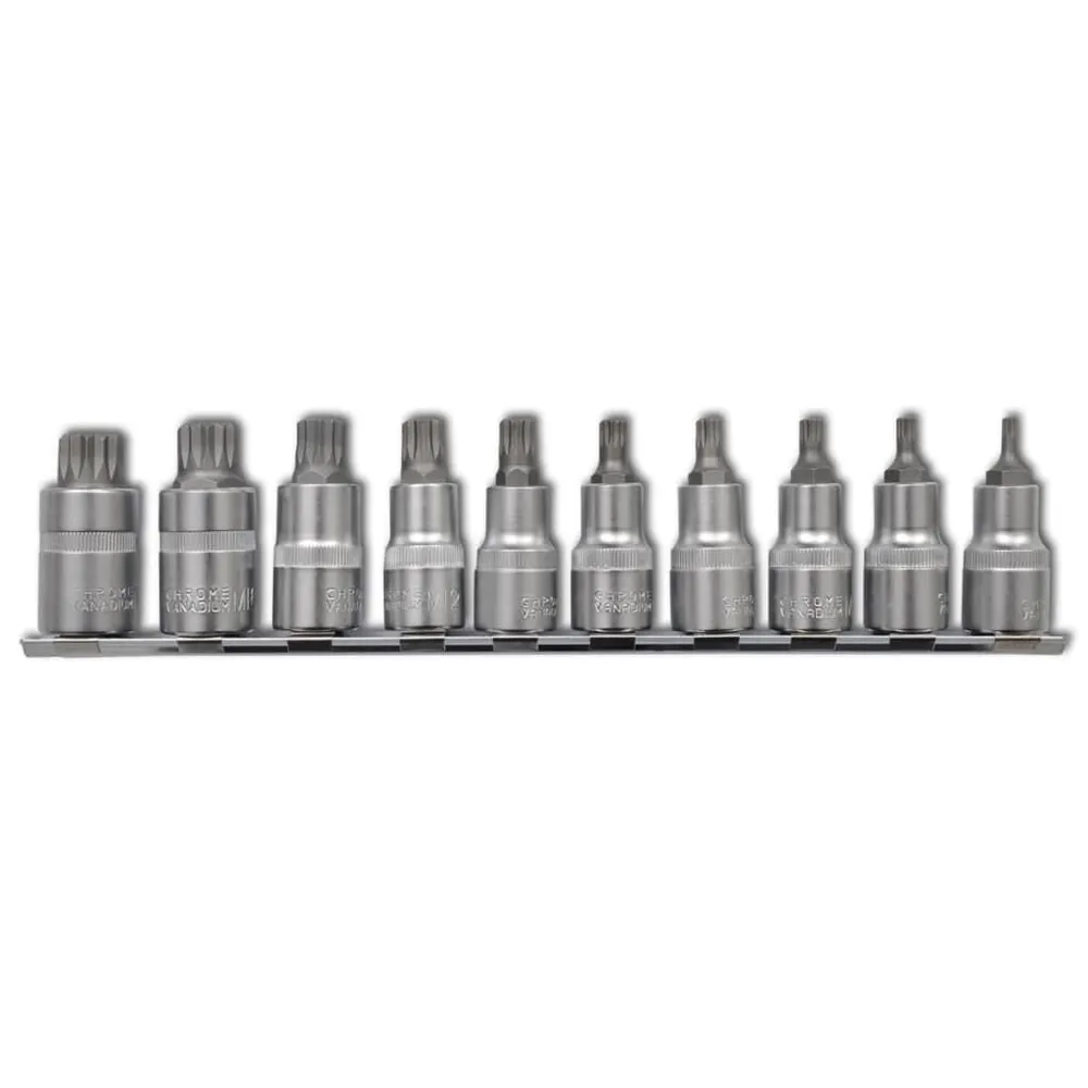 Conjunto de pontas de 12 pontos 10 pcs em tira vidaXL