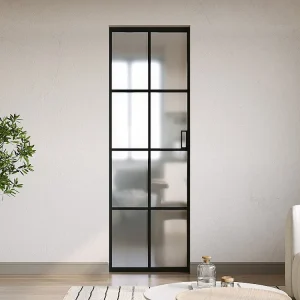 Porta de correr com sistema de tabique, vidro temperado fosco A205xC63 cm - WILDEN II