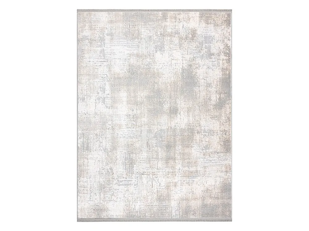 Tapete moderno TULS estrutural, franjas 51231 Vintage marfim / cinzent 240x330 cm