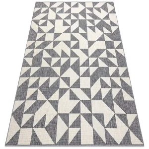 Tapete SPRING 20414332 Sisal triângulos, boucle - cinza / creme 140x200 cm