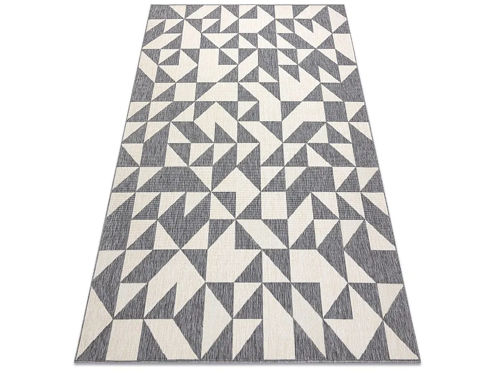 Tapete SPRING 20414332 Sisal triângulos, boucle - cinza / creme 140x200 cm
