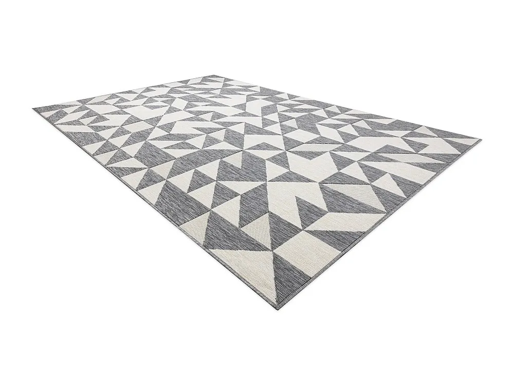 Tapete SPRING 20414332 Sisal triângulos, boucle - cinza / creme 140x200 cm