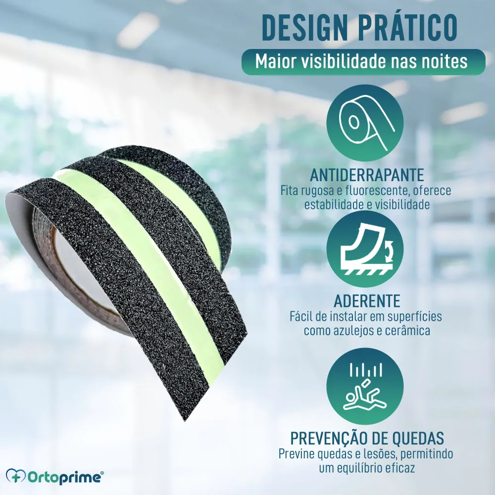 Fita Refletora Antiderrapante Adesiva Alta Visibilidade - Rolo