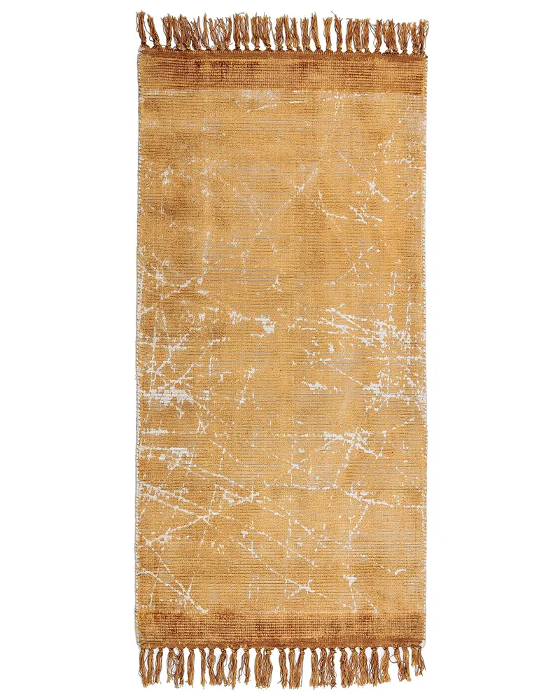 Tapete em viscose laranja 80 x 150 cm HANLI com Material Resistente UV