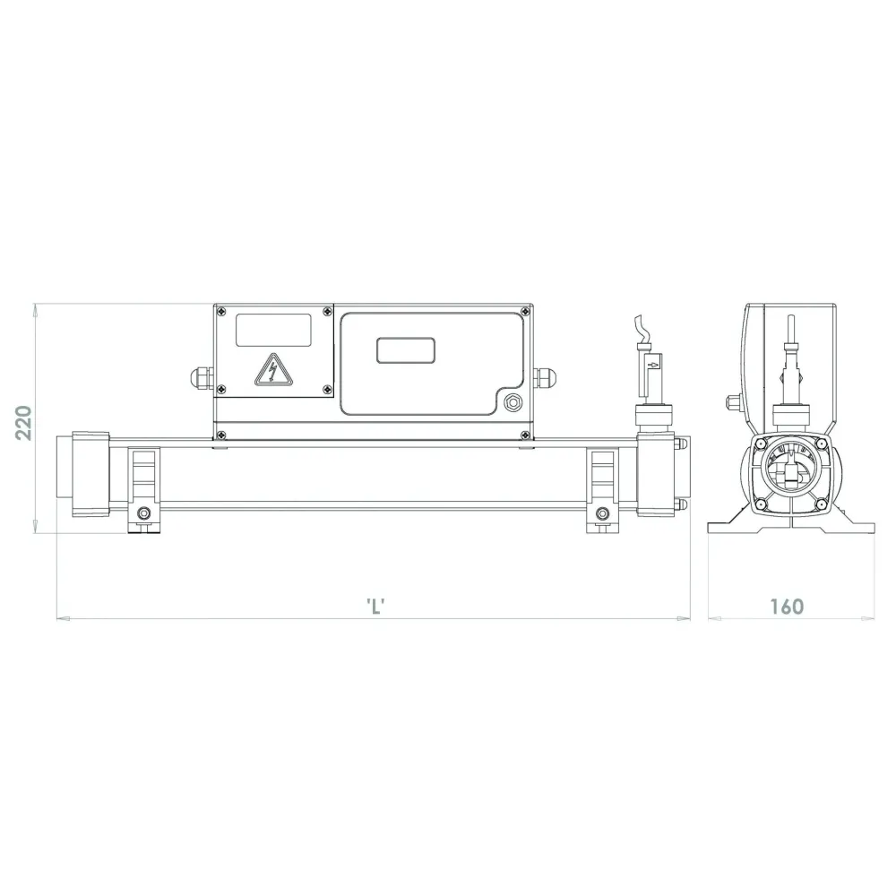 QP Titânio 4,5 kW Aquecedor elétrico para piscina