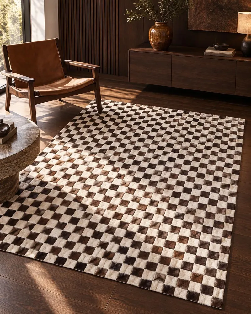 Cowhide Area Rug 140 x 200 cm Beige and Marrom KAYABEY