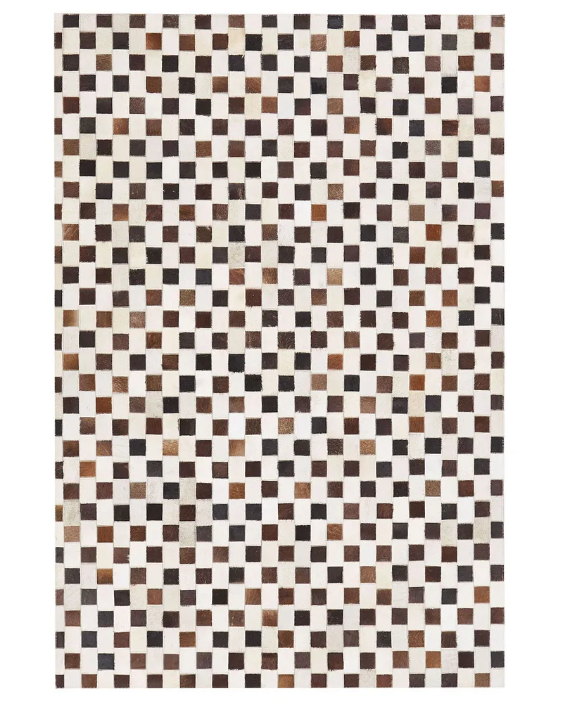 Cowhide Area Rug 140 x 200 cm Beige and Marrom KAYABEY