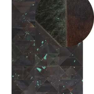 Cowhide Area Rug 140 x 200 cm Brown Azul-turquesa ATALAN