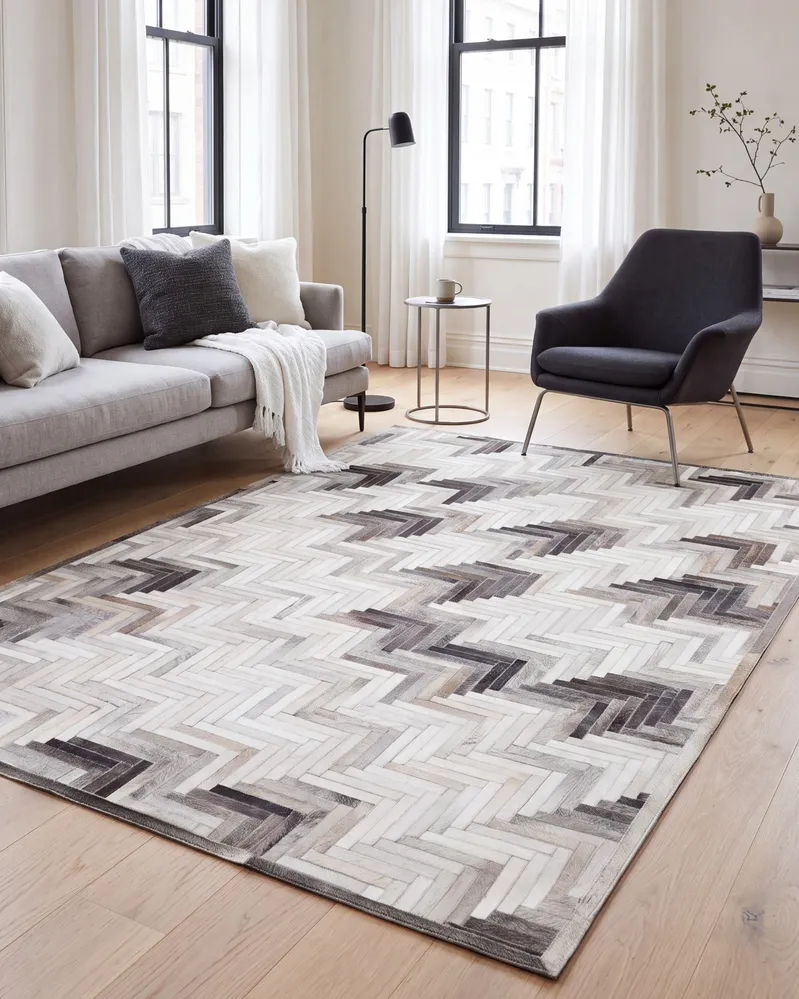 Cowhide Area Rug 140 x 200 cm Grey and Tom neutro ARSUZ