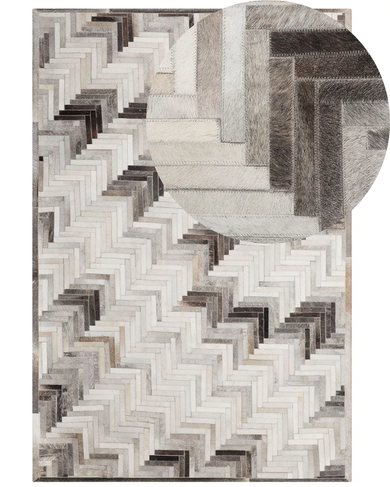Cowhide Area Rug 140 x 200 cm Grey and Tom neutro ARSUZ