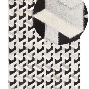 Cowhide Area Rug 140 x 200 cm Negro and Grey NARMAN