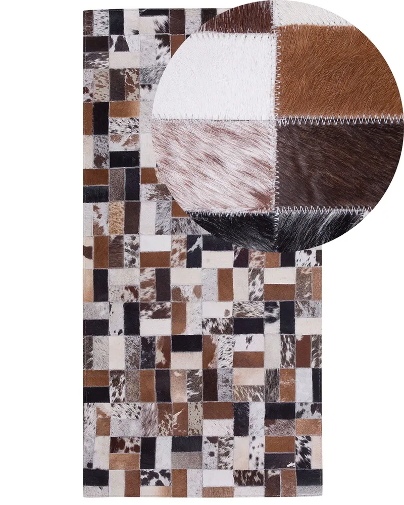 Cowhide Area Rug 80 x 150 cm Brown and Bege claro CESME