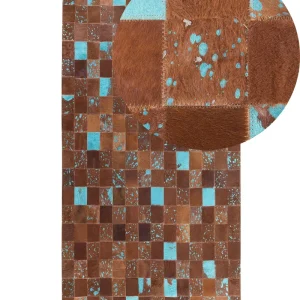 Cowhide Area Rug 80 x 150 cm Brown and Safira ALIAGA