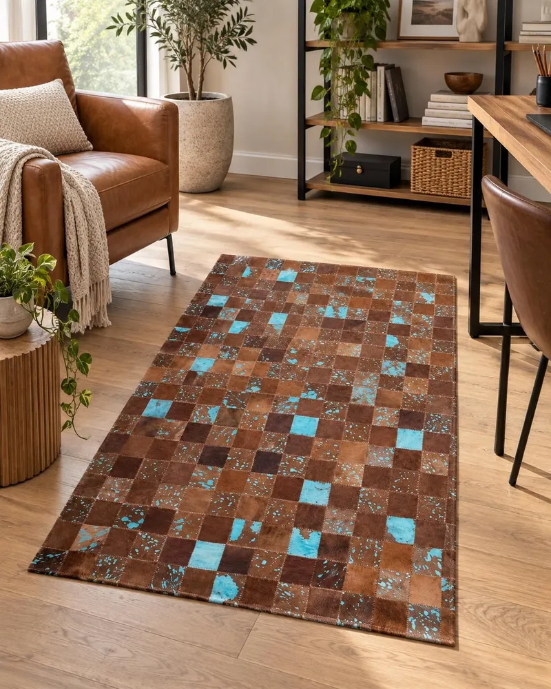 Cowhide Area Rug 80 x 150 cm Brown and Safira ALIAGA