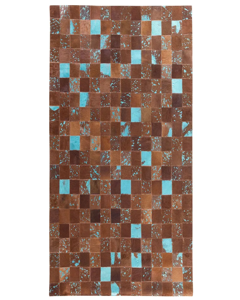 Cowhide Area Rug 80 x 150 cm Brown and Safira ALIAGA