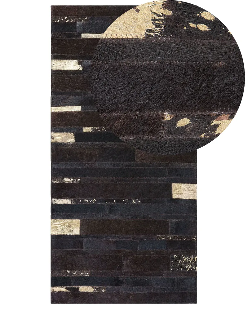 Cowhide Area Rug 80 x 150 cm Chocolate ARTVIN