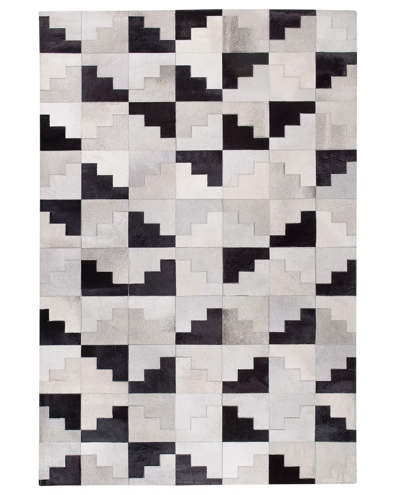 Cowhide Area Rug 160 x 230 cm Ébano Grey EFIRLI