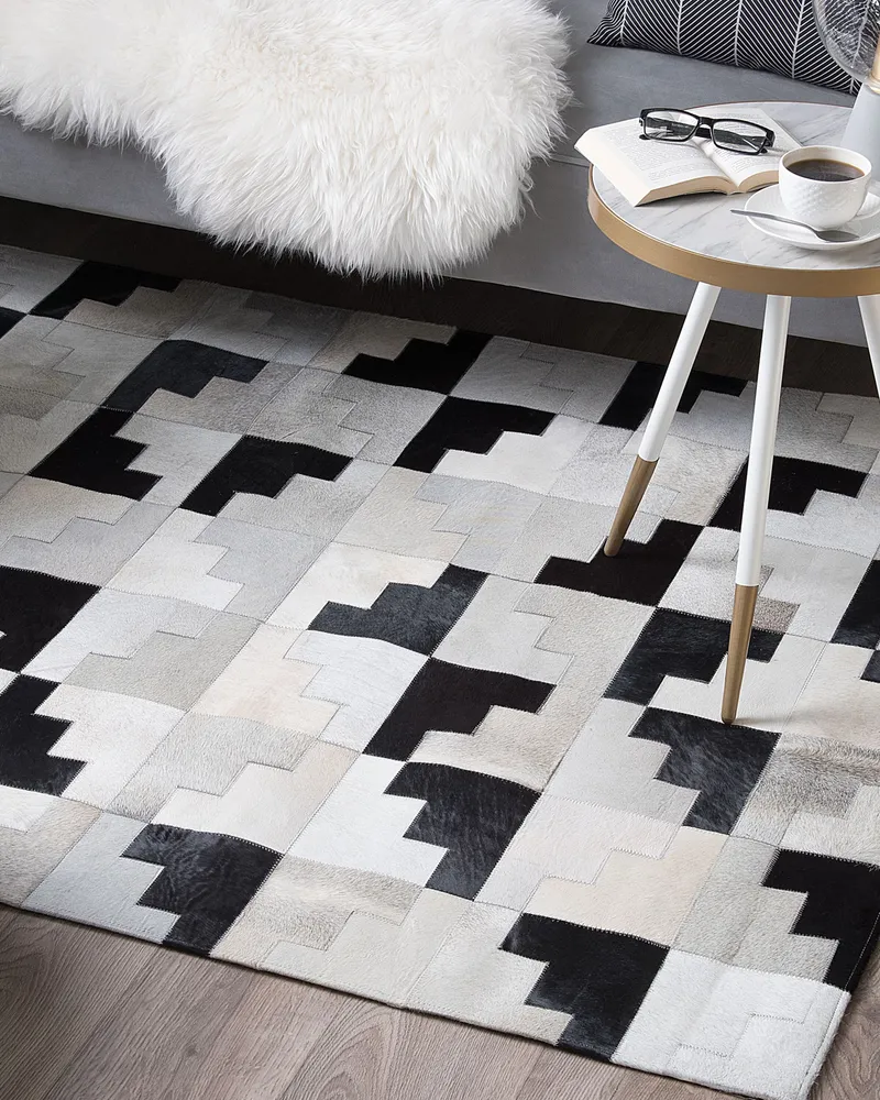 Cowhide Area Rug 160 x 230 cm Ébano Grey EFIRLI