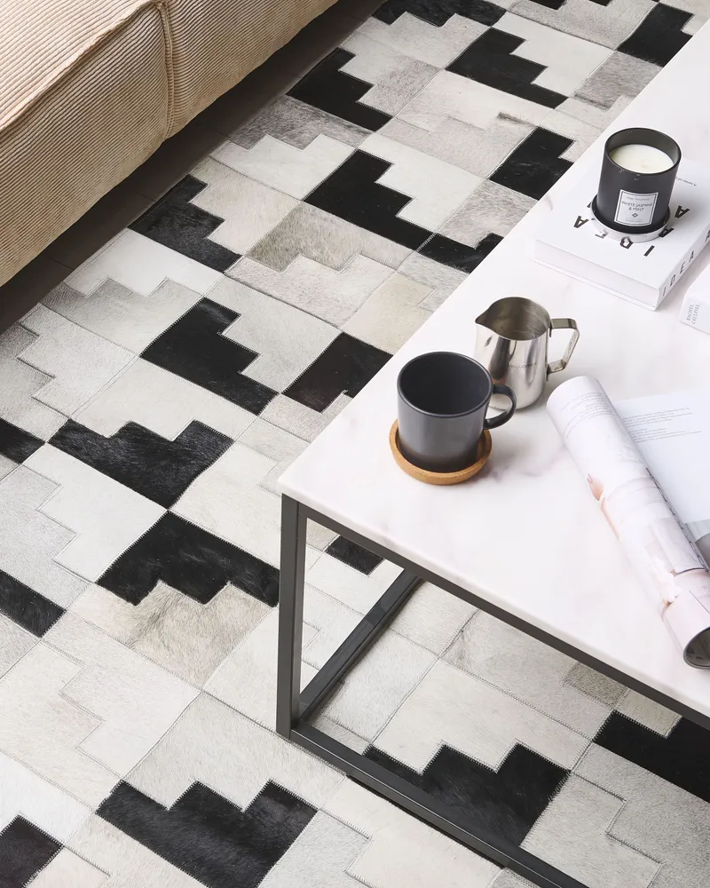 Cowhide Area Rug 160 x 230 cm Ébano Grey EFIRLI