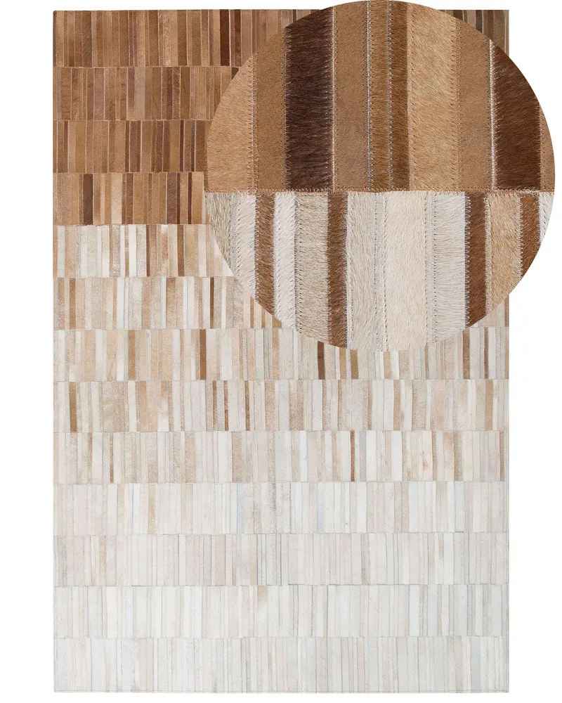Cowhide Area Rug 160 x 230 cm Bege claro YAGDA