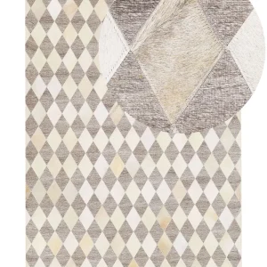 Cowhide Area Rug 160 x 230 cm Beige and Café SESLICE