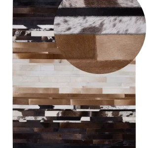 Cowhide Area Rug 160 x 230 cm Black and Cor creme DALYAN