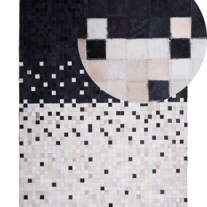 Cowhide Area Rug 160 x 230 cm Black and Tom neutro ERFELEK