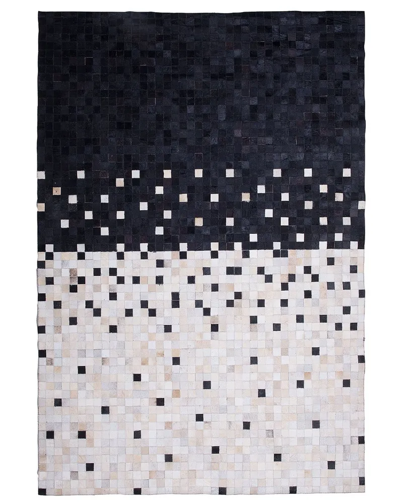 Cowhide Area Rug 160 x 230 cm Black and Tom neutro ERFELEK