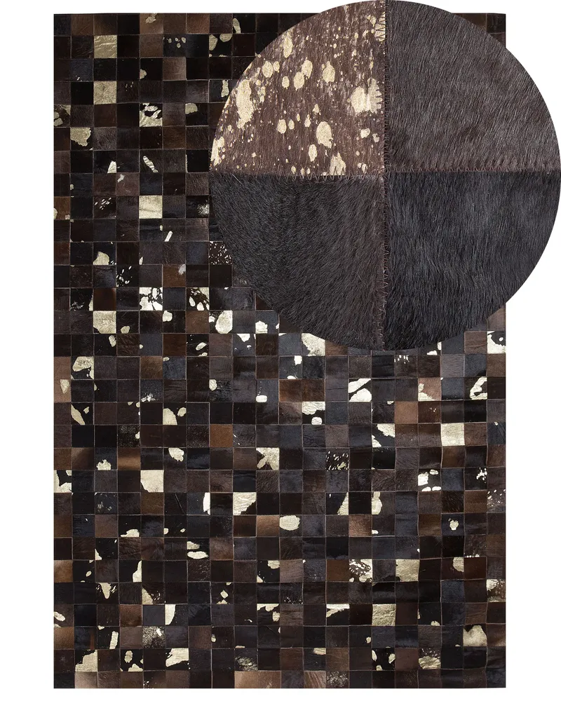 Cowhide Area Rug 160 x 230 cm Café BANDIRMA