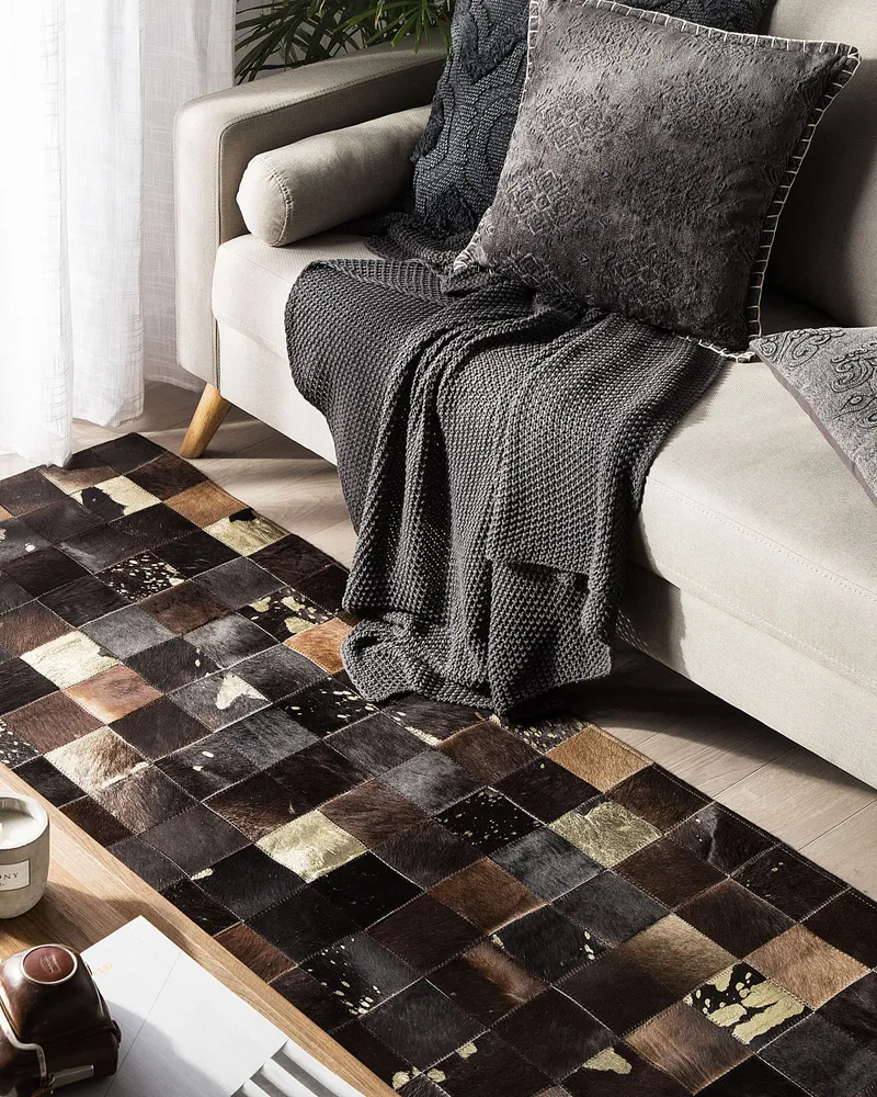 Cowhide Area Rug 160 x 230 cm Café BANDIRMA