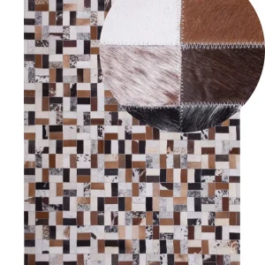 Cowhide Area Rug 160 x 230 cm Café and Beige CESME