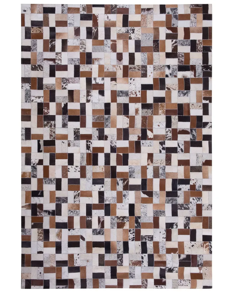 Cowhide Area Rug 160 x 230 cm Café and Beige CESME