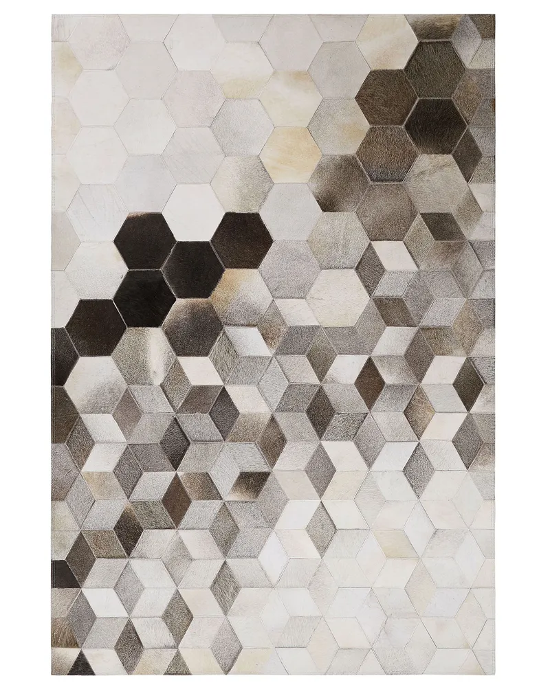 Cowhide Area Rug 160 x 230 cm Grey SASON