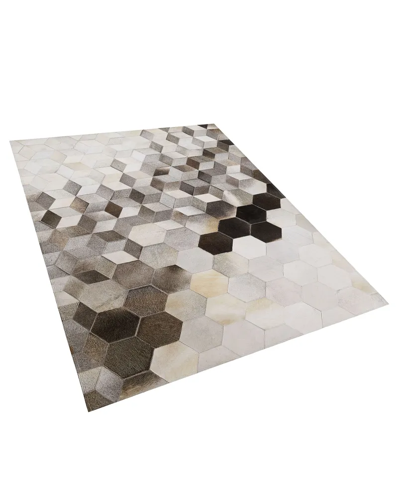 Cowhide Area Rug 160 x 230 cm Grey SASON