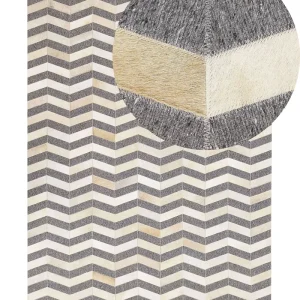 Cowhide Area Rug 160 x 230 cm Grey and Tom neutro BAGGOZE