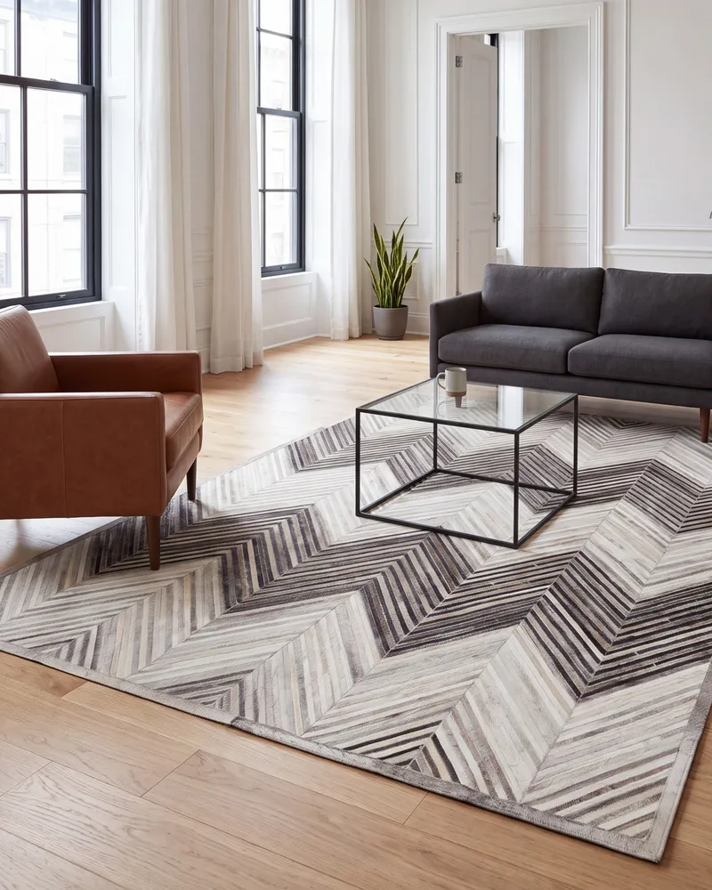 Cowhide Area Rug 160 x 230 cm Grey AYTEPE