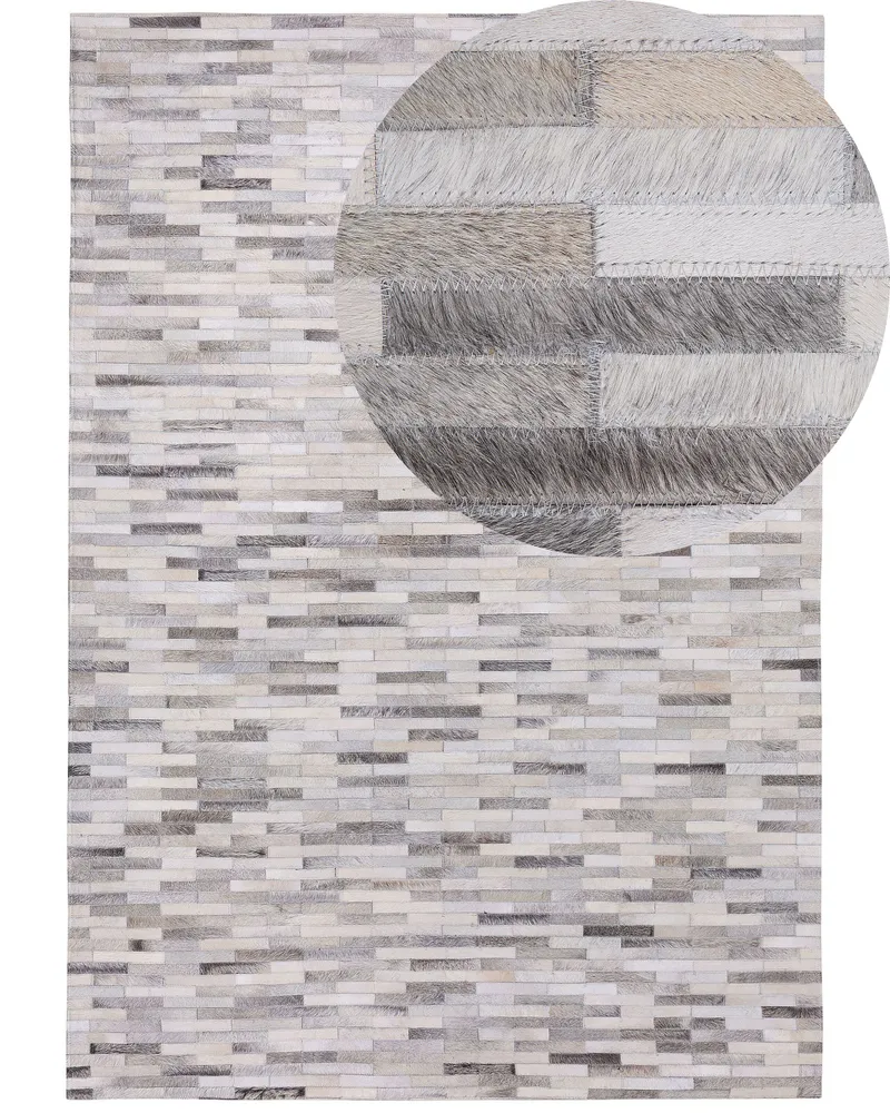 Cowhide Area Rug 160 x 230 cm Grey AHILLI