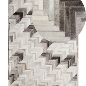 Cowhide Area Rug 160 x 230 cm Grey and Bege claro ARSUZ