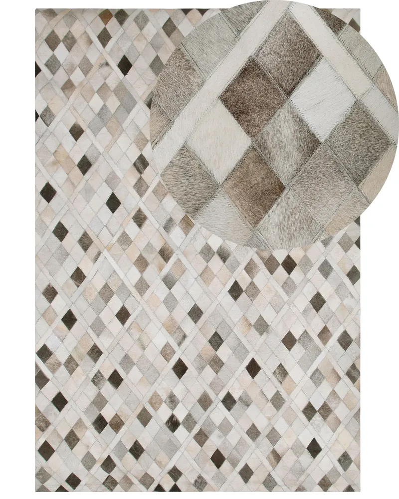 Cowhide Area Rug 160 x 230 cm Multicolour HIRKA