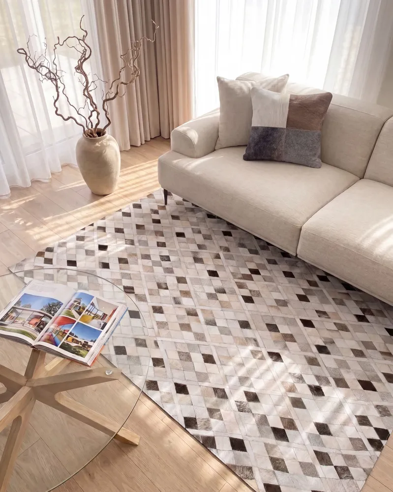Cowhide Area Rug 160 x 230 cm Multicolour HIRKA