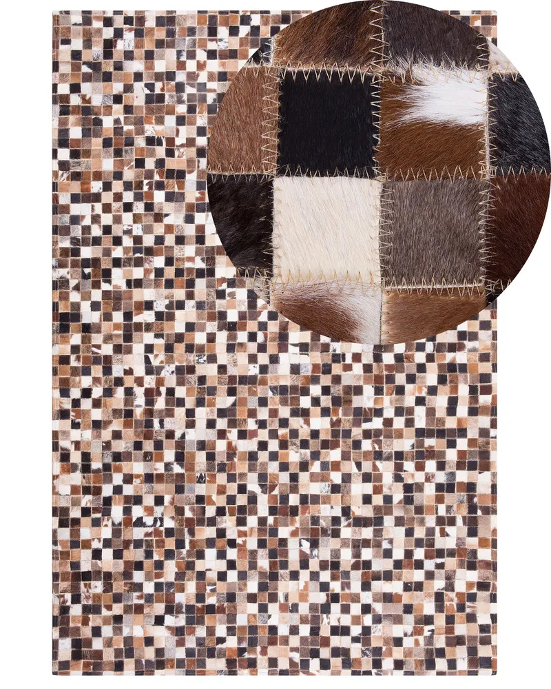 Cowhide Area Rug 160 x 230 cm Multicolour KONYA