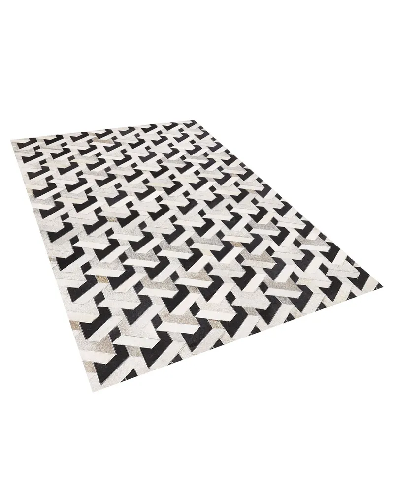 Cowhide Area Rug 160 x 230 cm Negro and Grey NARMAN