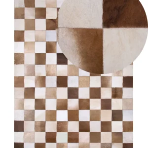 Cowhide Area Rug Brown and Bege claro 140 x 200 cm SOLMAZ